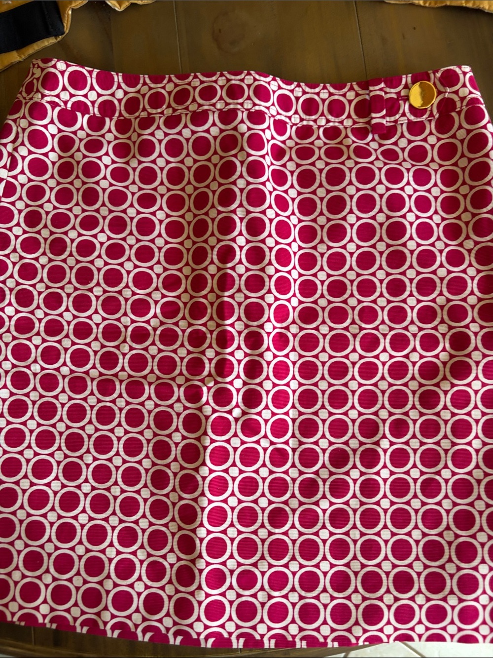 Ann Taylor Fuchsia and White Circular Print Skirt